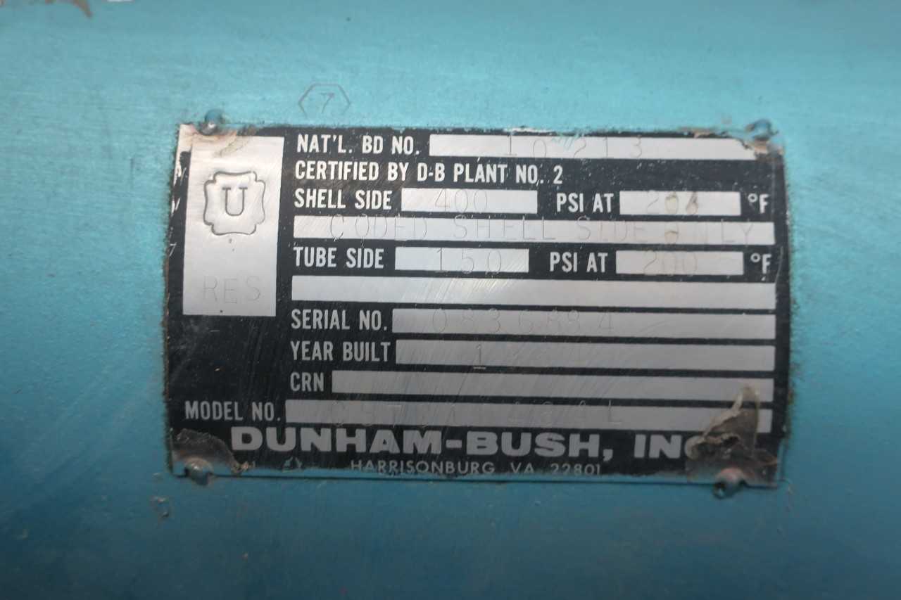DUNHAM BUSH CSTC10484L SHELL AND TUBE HEAT EXCHANGER