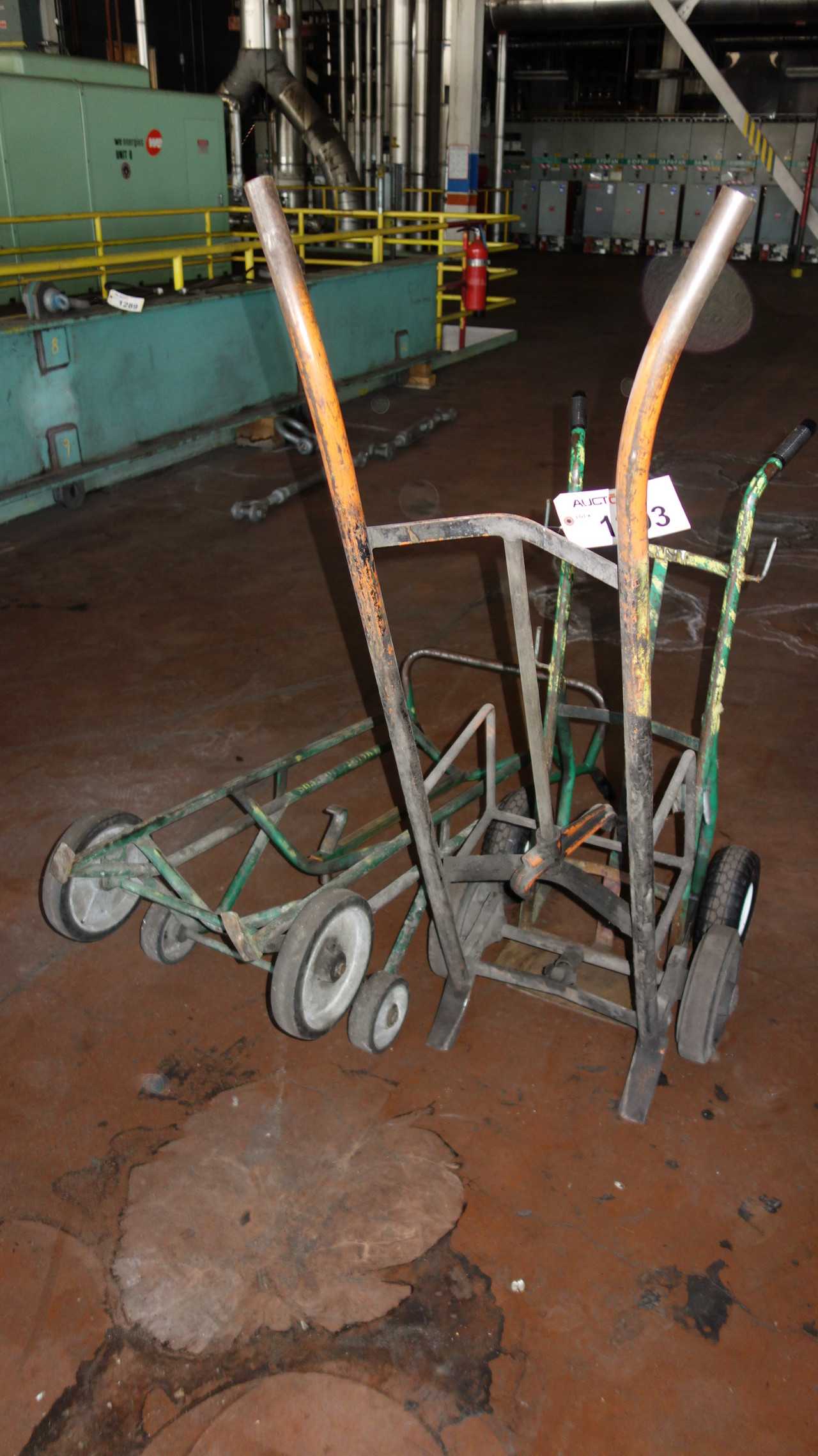 LOT OF 3 GAS CYLINDER CARTS - ROLLING CARTS