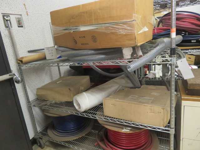 Storage rack on wheels with contents - MISCELLANEOUS