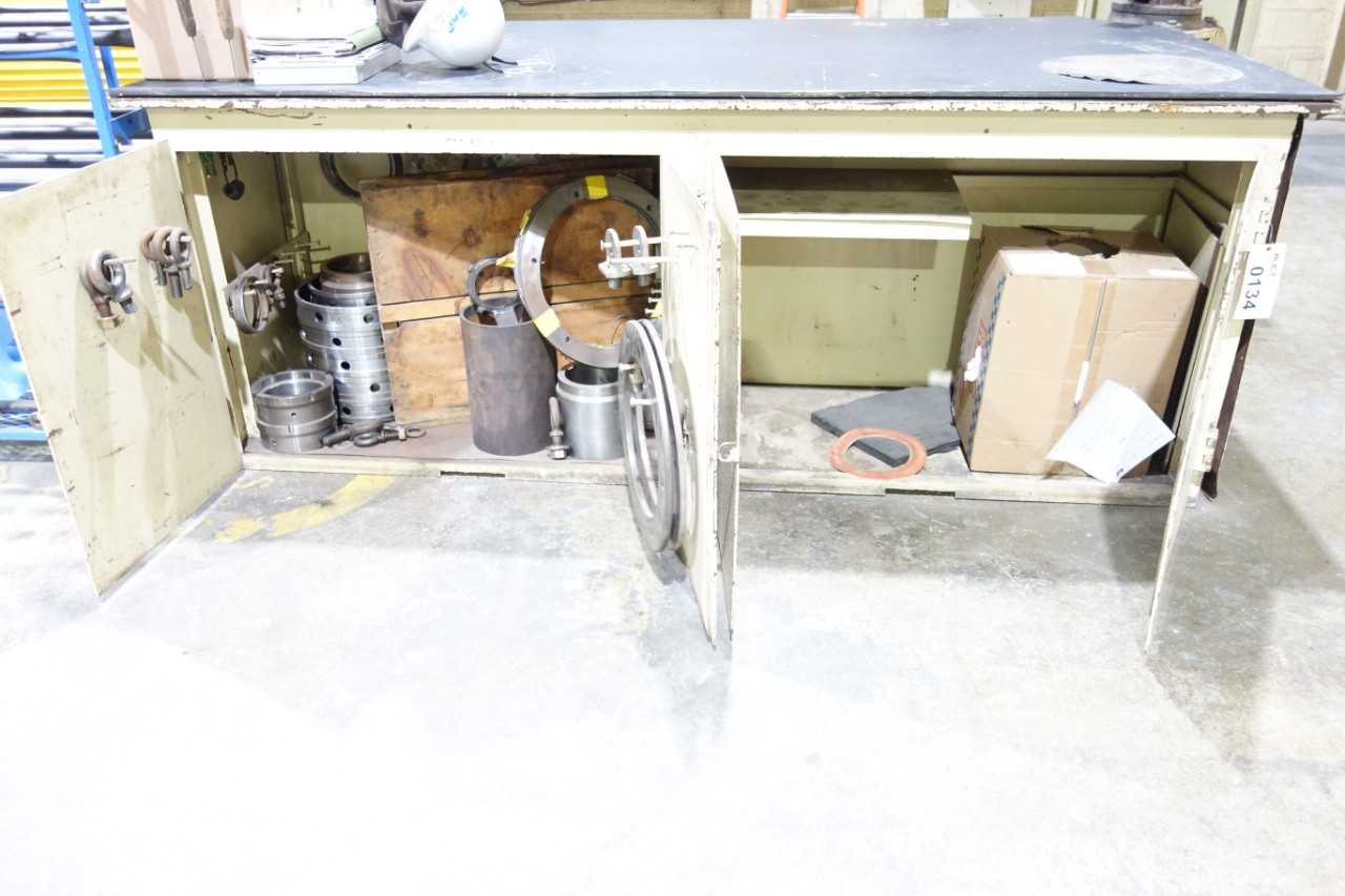 8'x4' steel work table without contents (bench vise not included) - PLANT & FACILITY
