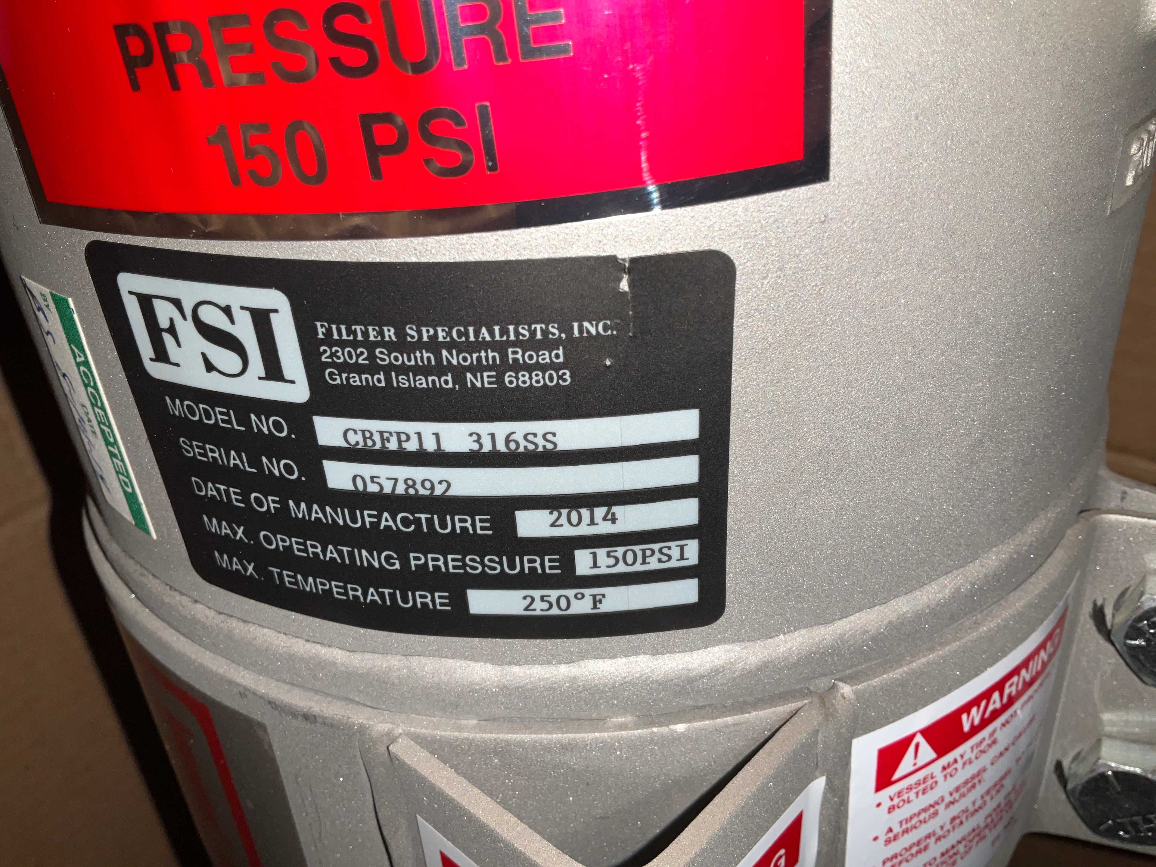 QTY 2- 2014 FSI CBEP11316SS FILTERS - AIR FILTRATION