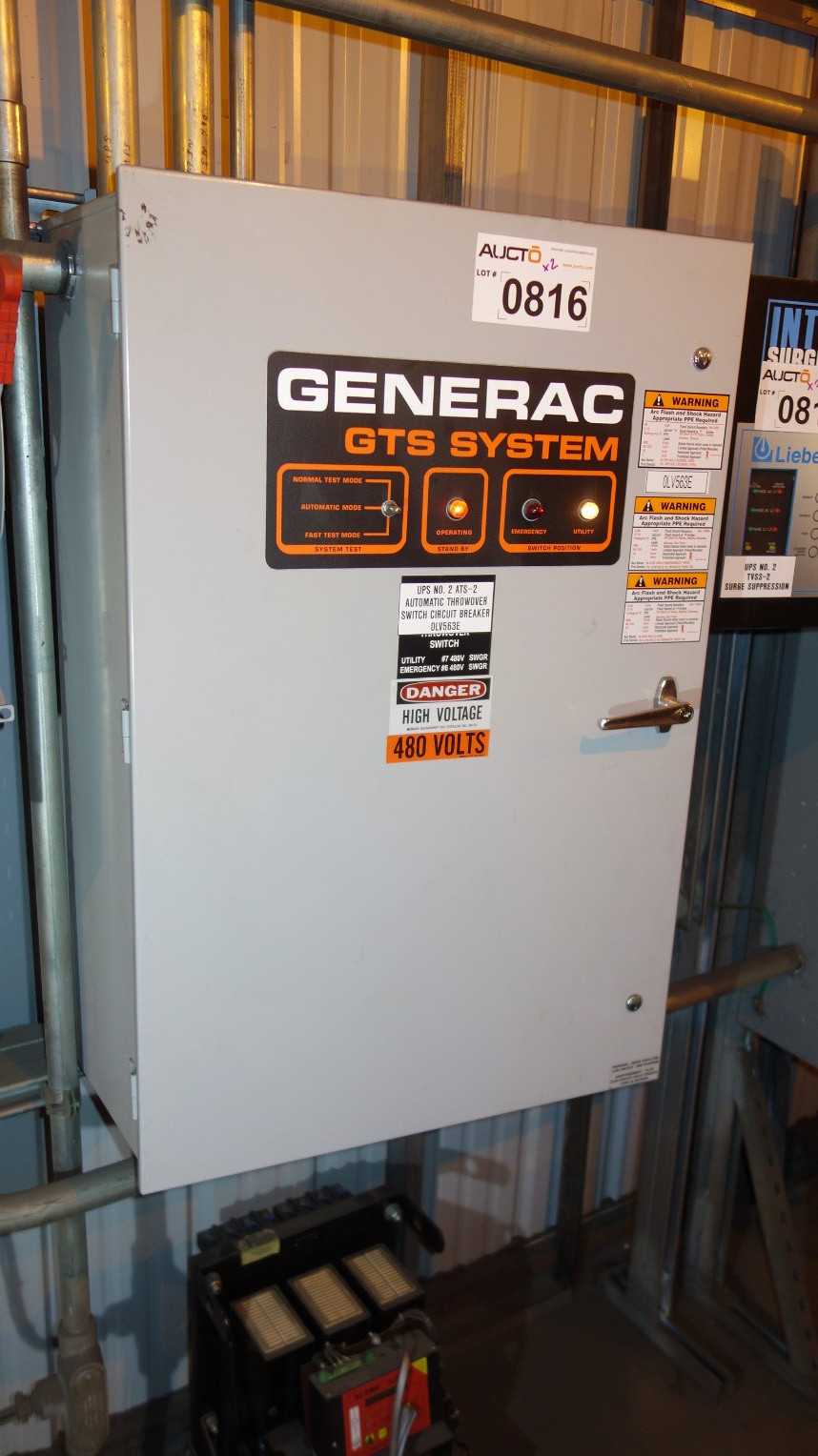 LOT OF 2 GENERAC 277/480V-AC TRANSFER SWITCH DELAYED REMOVAL - ELECTRICAL COMPONENTS