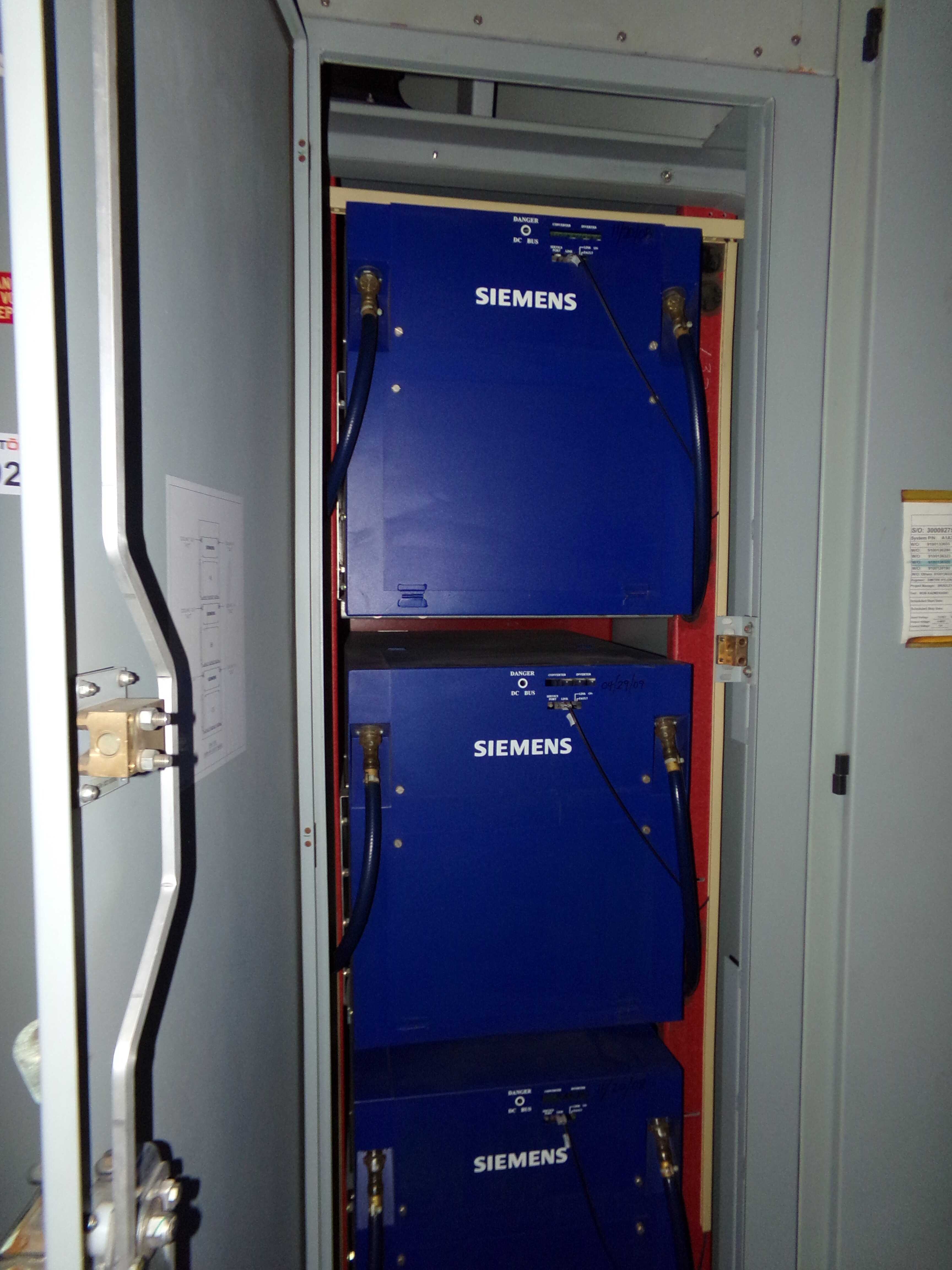 SIEMENS CELL CABINET #1S, 3 SECTIONS - ELECTRICAL COMPONENTS