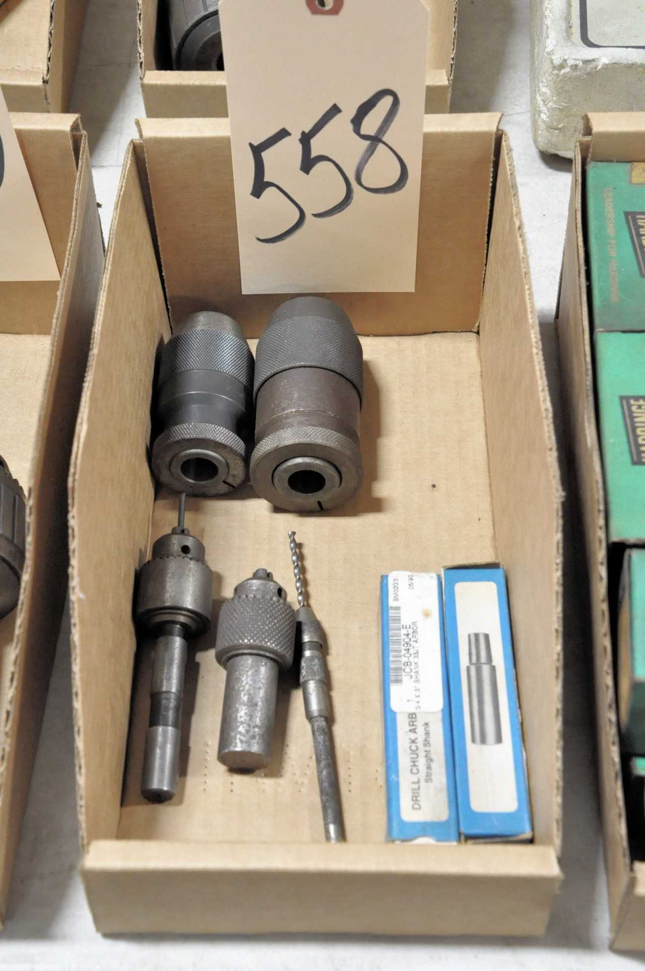 Various Drill Chucks and Chuck Arbors in 1 Box - ELECTRIC POWER TOOLS