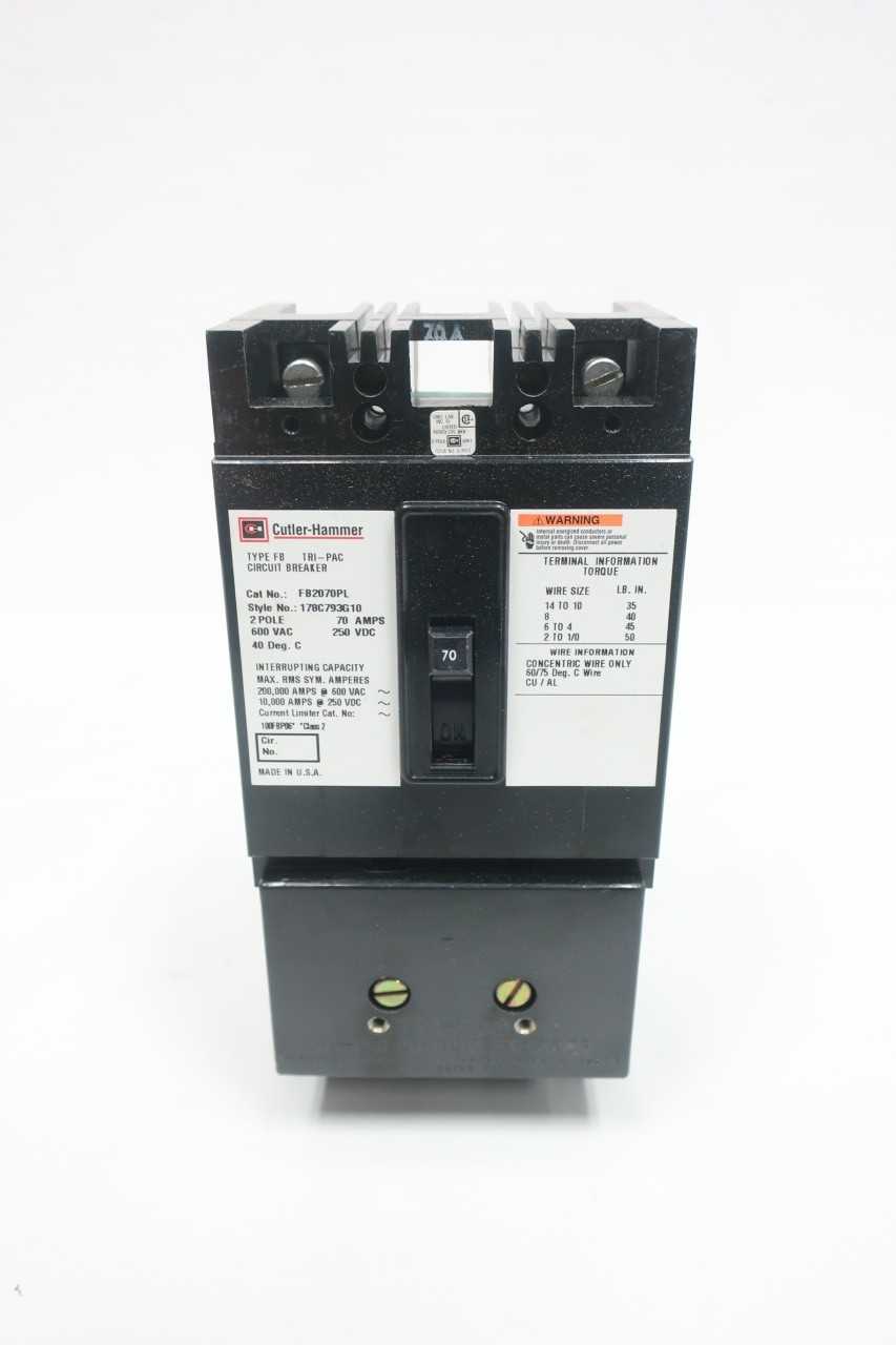 CUTLER HAMMER FB2070PL 2P 70A AMP 600V-AC CIRCUIT BREAKER - CIRCUIT BREAKERS