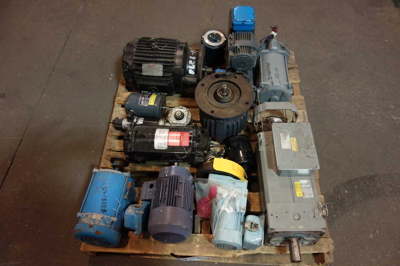 1 PALLET OF ASSORTED ELECTRICAL AC & DC MOTORS- RELIANCE, BALDOR, GENERAL ELECTRIC - ELECTRIC MOTORS