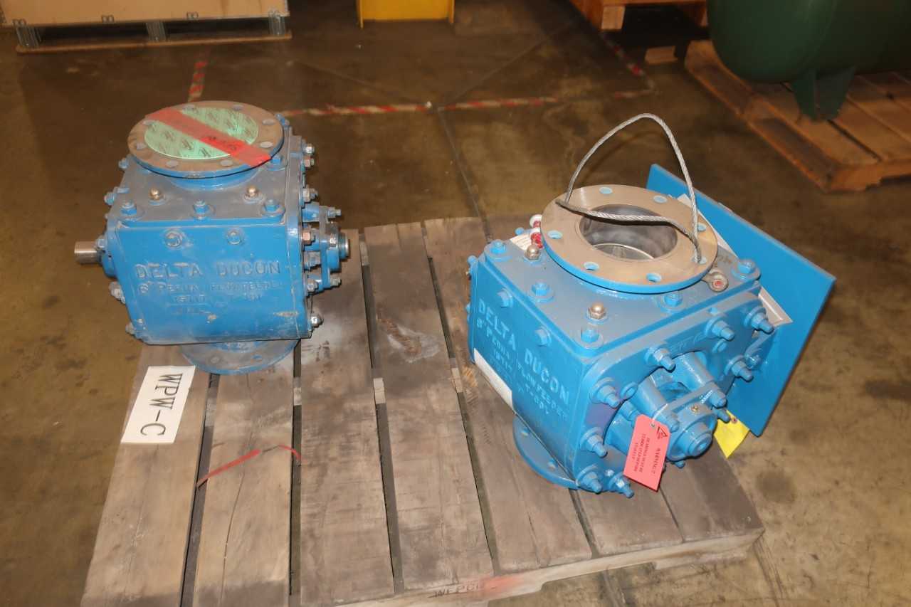 LOT OF 2 CLYDE BERGMANN 6IN XT ROTARY FEEDER/AIRLOCK ASSEMBLY - ROTARY LOBE BLOWER