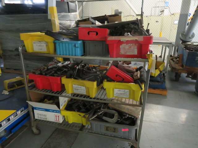 Cart full of C Clamps - ELECTRIC POWER TOOLS