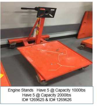 (5) Engine Stands - Square (stands only) - ELECTRIC POWER TOOLS