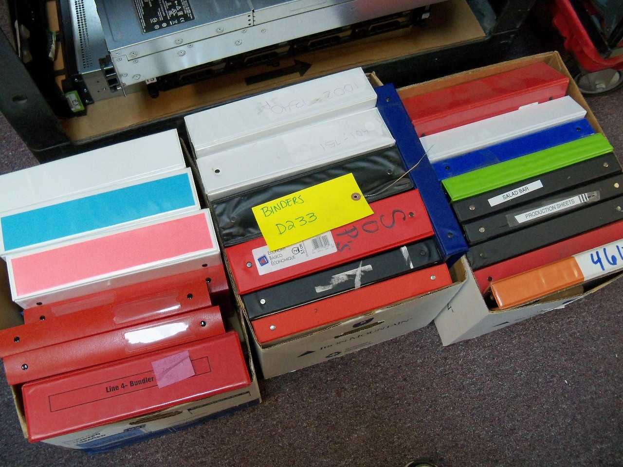 3 BOXES miscellaneous binders - PLANT & FACILITY