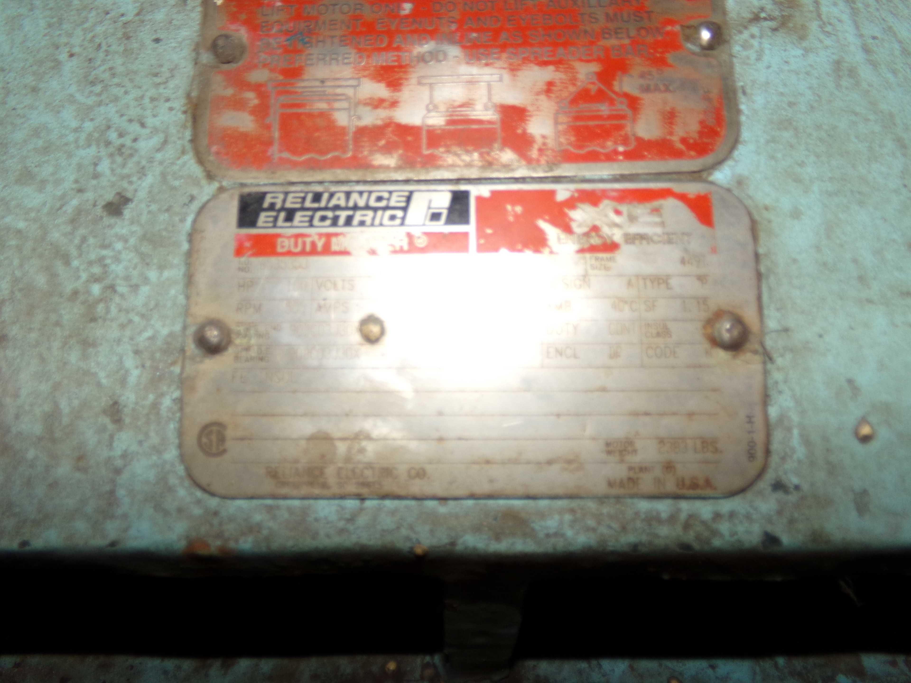RELIANCE ELECTRIC L001 BG ELECTRIC MOTOR - ELECTRIC MOTORS