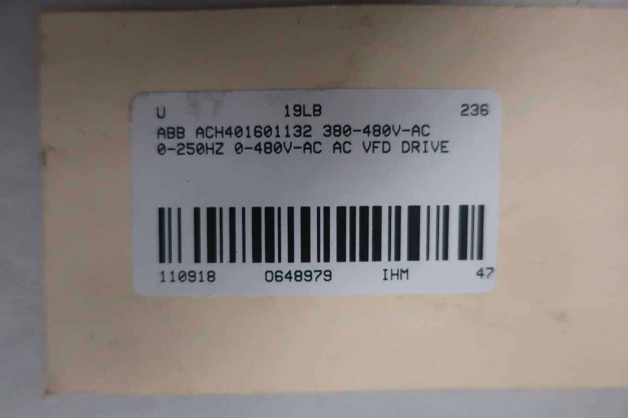 ABB ACH401601132 380-480V-AC 0-250HZ 0-480V-AC AC VFD DRIVE - MOTOR DRIVES