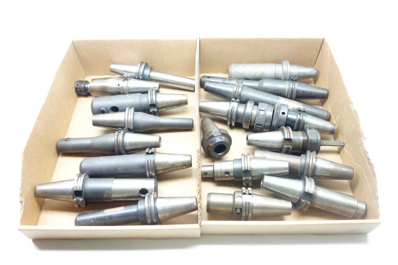 LOT OF ASSORTED CAT40 TOOL HOLDERS - PARLEC, LYNDEX - ELECTRIC POWER TOOLS