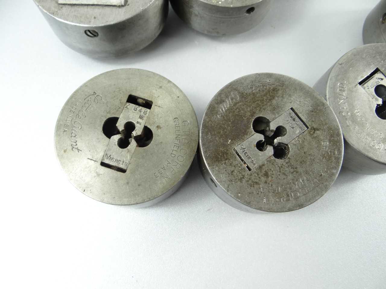 7pc Lot of Assorted Adjustable Threading Dies and Holders - MACHINING ACCESSORIES & TOOLING