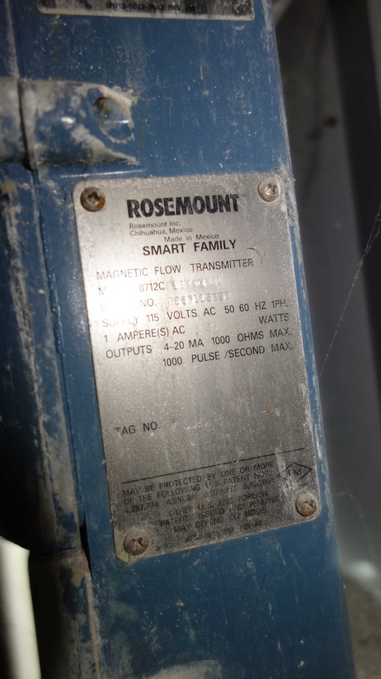 ROSEMOUNT 8712C MAGNETIC FLOW TRANSMITTER - INSTRUMENTATION