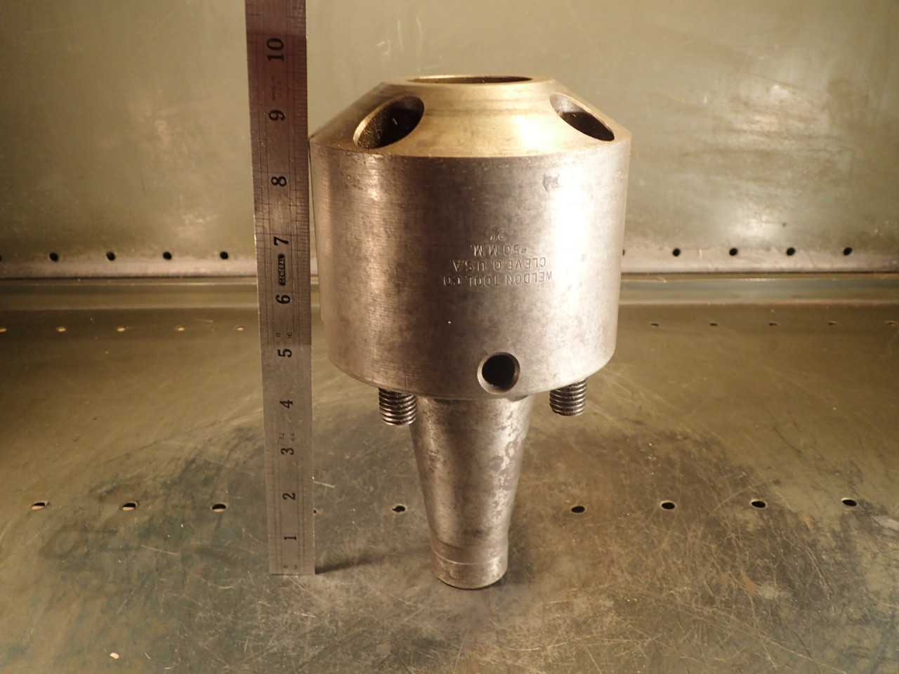 Weldon #50 2" End Mill Tool Holder: 4-3/8" Projection NMTB-50 Shank 4-Bolt Mount - HOLEMAKING TOOLS