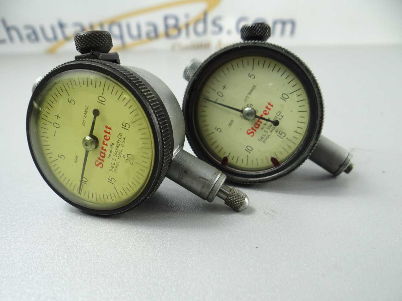 TWO STARRETT DIAL INDICATORS - ELECTRIC POWER TOOLS