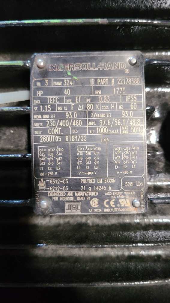 40 HP 1800 RPM 324T Frame WEG Motor - ELECTRIC MOTORS