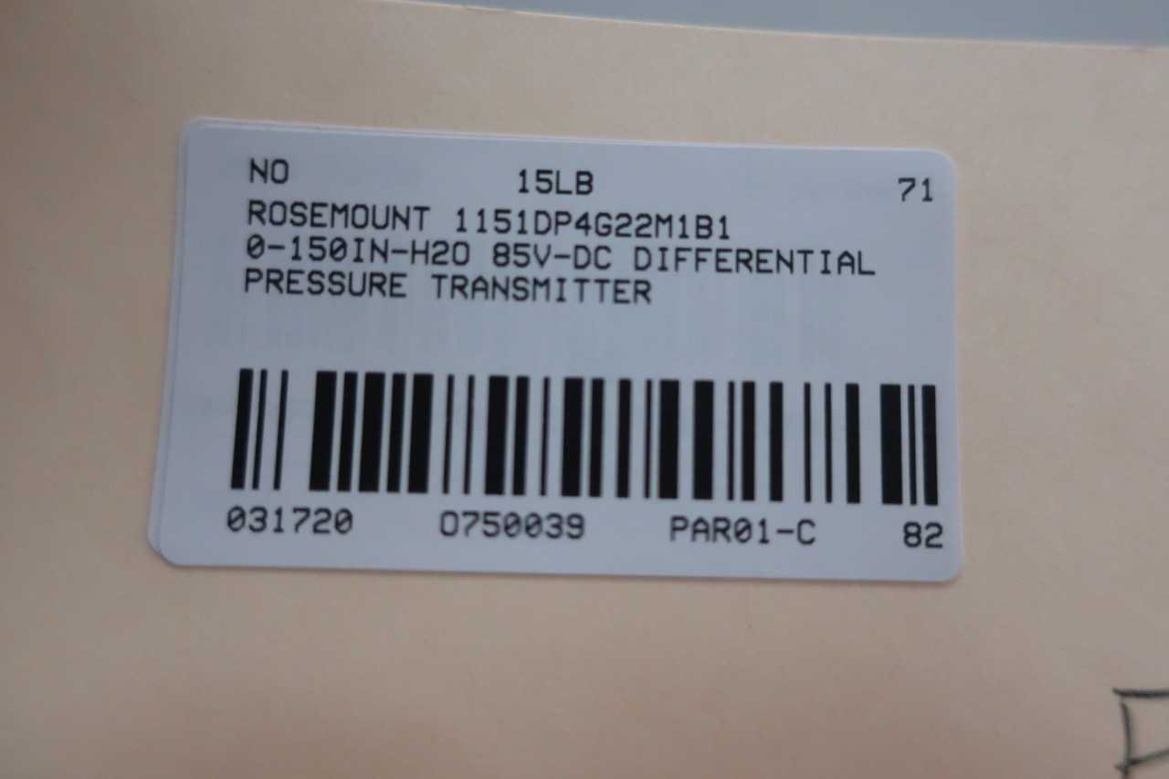 ROSEMOUNT 1151DP4G22M1B1 PRESSURE TRANSMITTER 0-150IN-H2O 85V-DC - INSTRUMENTATION