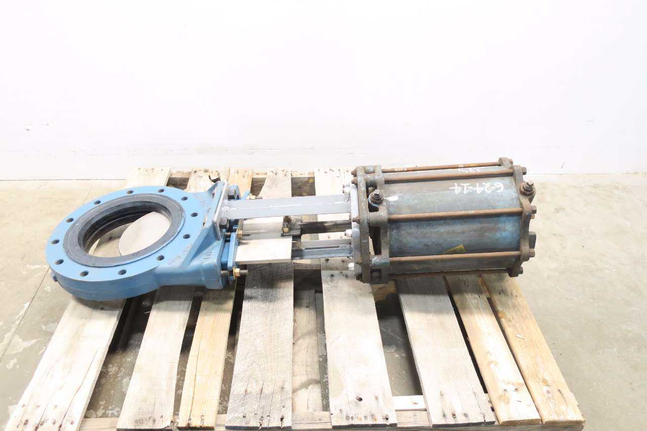 DEZURIK PNEUMATIC IRON FLANGED 10IN KNIFE GATE VALVE - KNIFE GATE VALVE