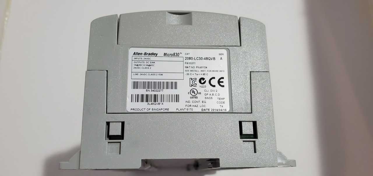 Allen Bradley Micro 830 2080-LC30-48QVB PLC - AUTOMATION & CONTROLS