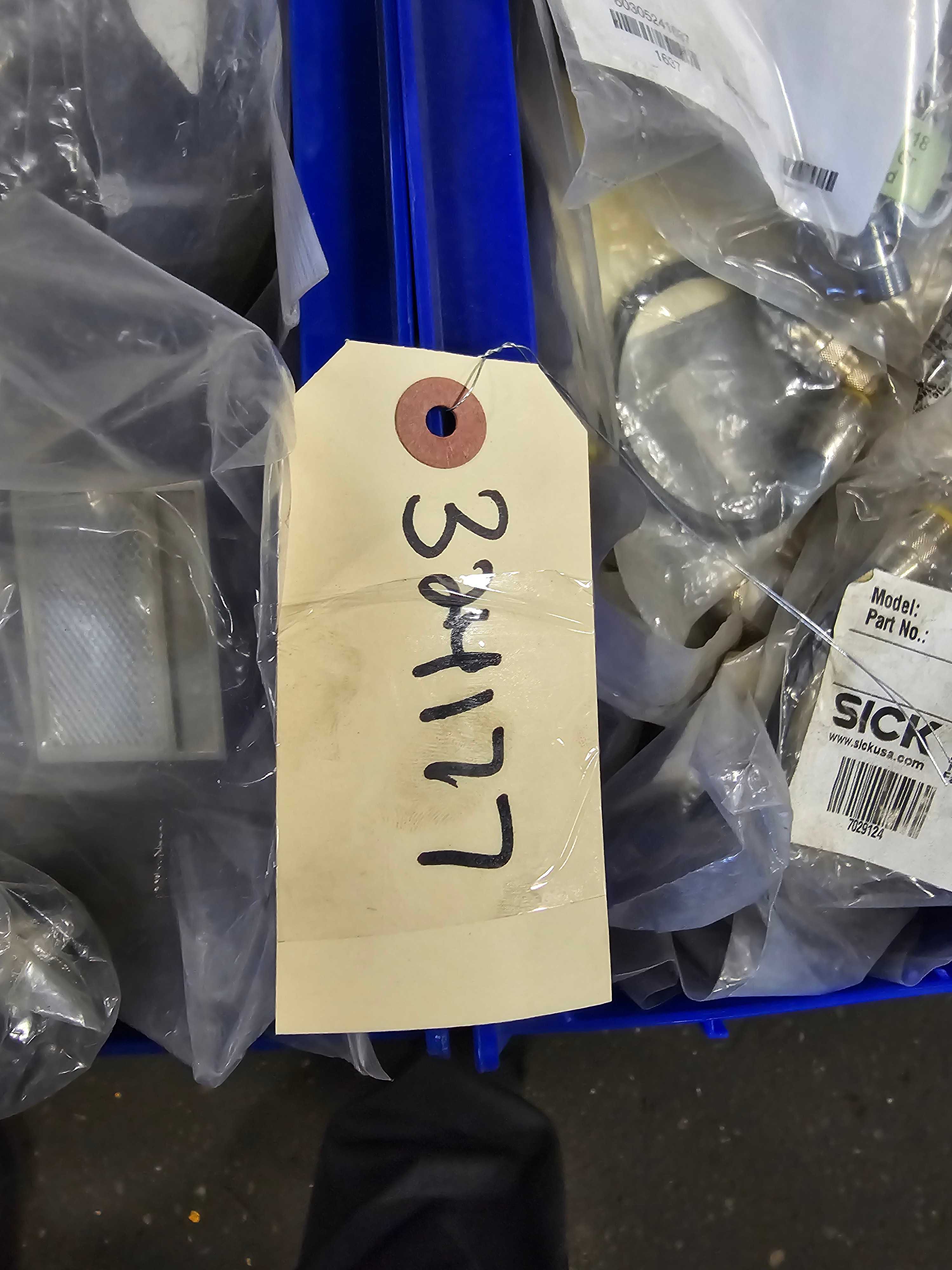 BLUE BINS OF SICK PARTS & CABLES - QTY 2 - INDUSTRIAL PARTS