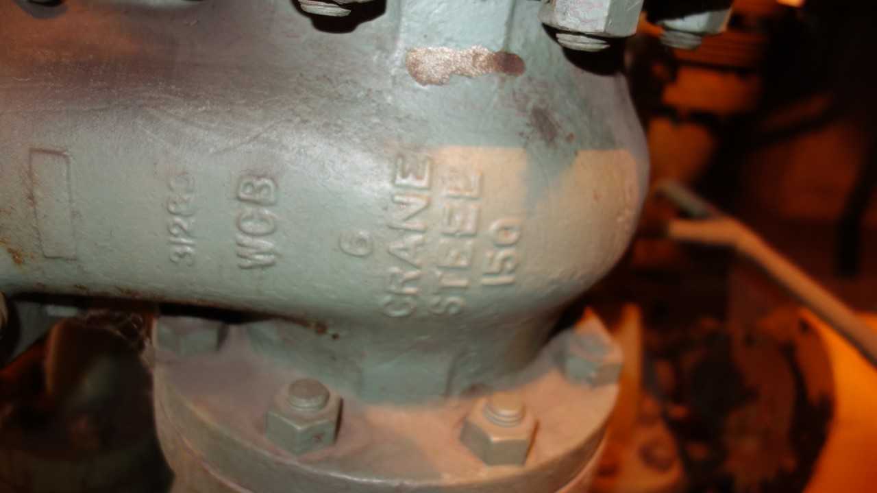 LOT OF 2 ASSORTED CRANE 150 STEEL VALVE, 6 IN CHECK VALVE, 6 IN GATE VALVE - VALVES