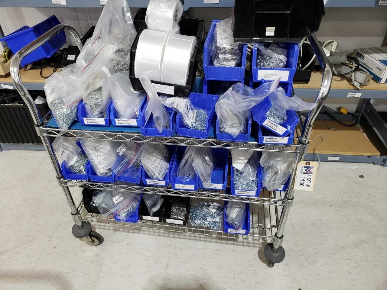 Rolling Bakers Rack With All Contents nuts, bolts, washers ect - MISCELLANEOUS Rolling Bakers Rack With All Contents nuts, bolts, washers ect - MISCELLANEOUS