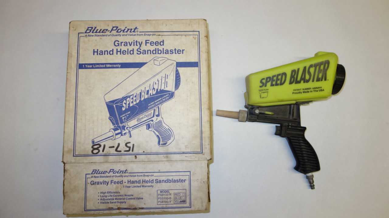 BLUE POINT PSB-100 GRAVITY FEED HAND HELD SANDBLASTER - PNEUMATIC POWER TOOL