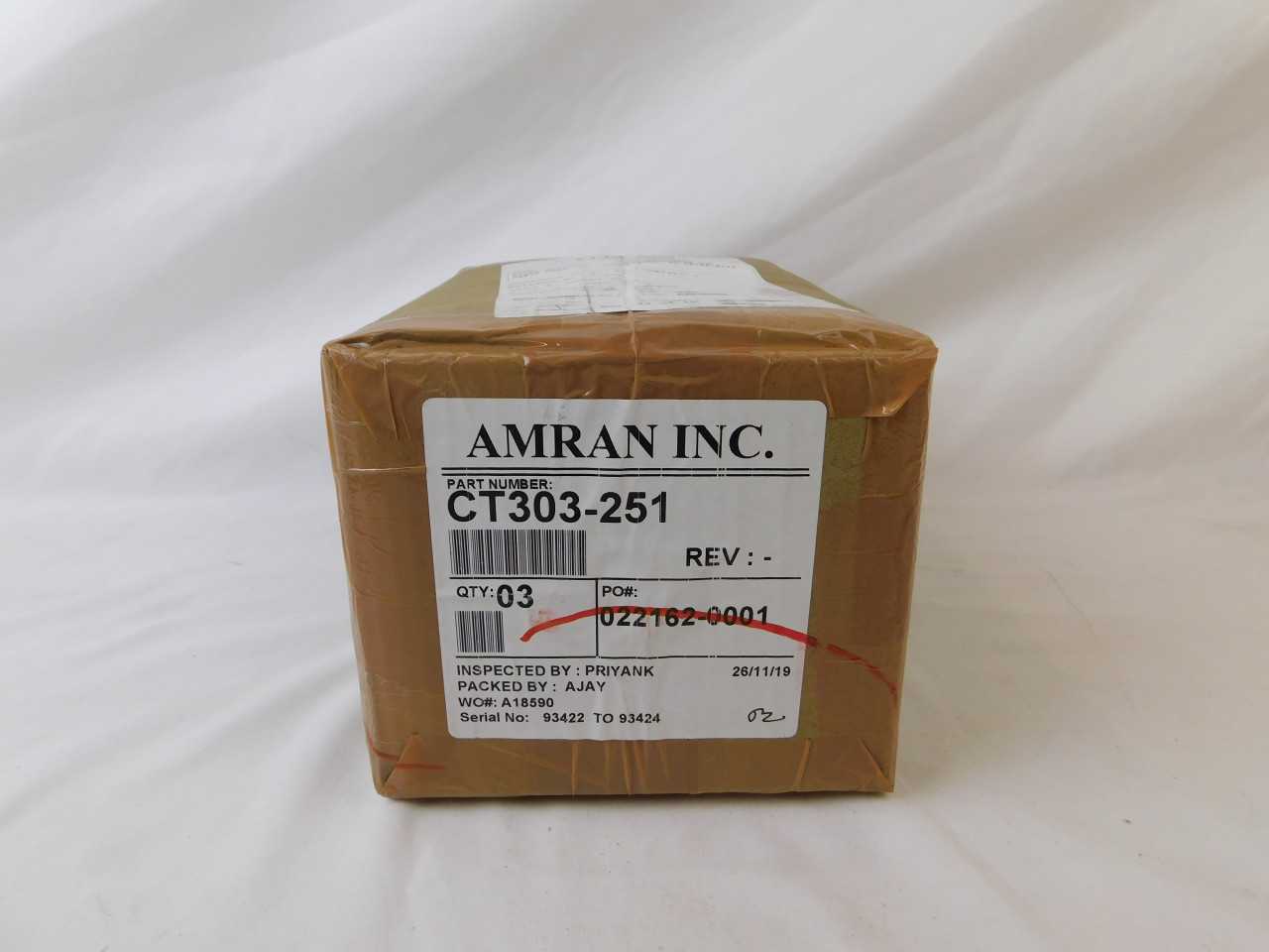 Quantity of 6 New Surplus Amran CT303-251 Current Transformer 250 5A Box Of 3 - CONTROL TRANSFORMERS