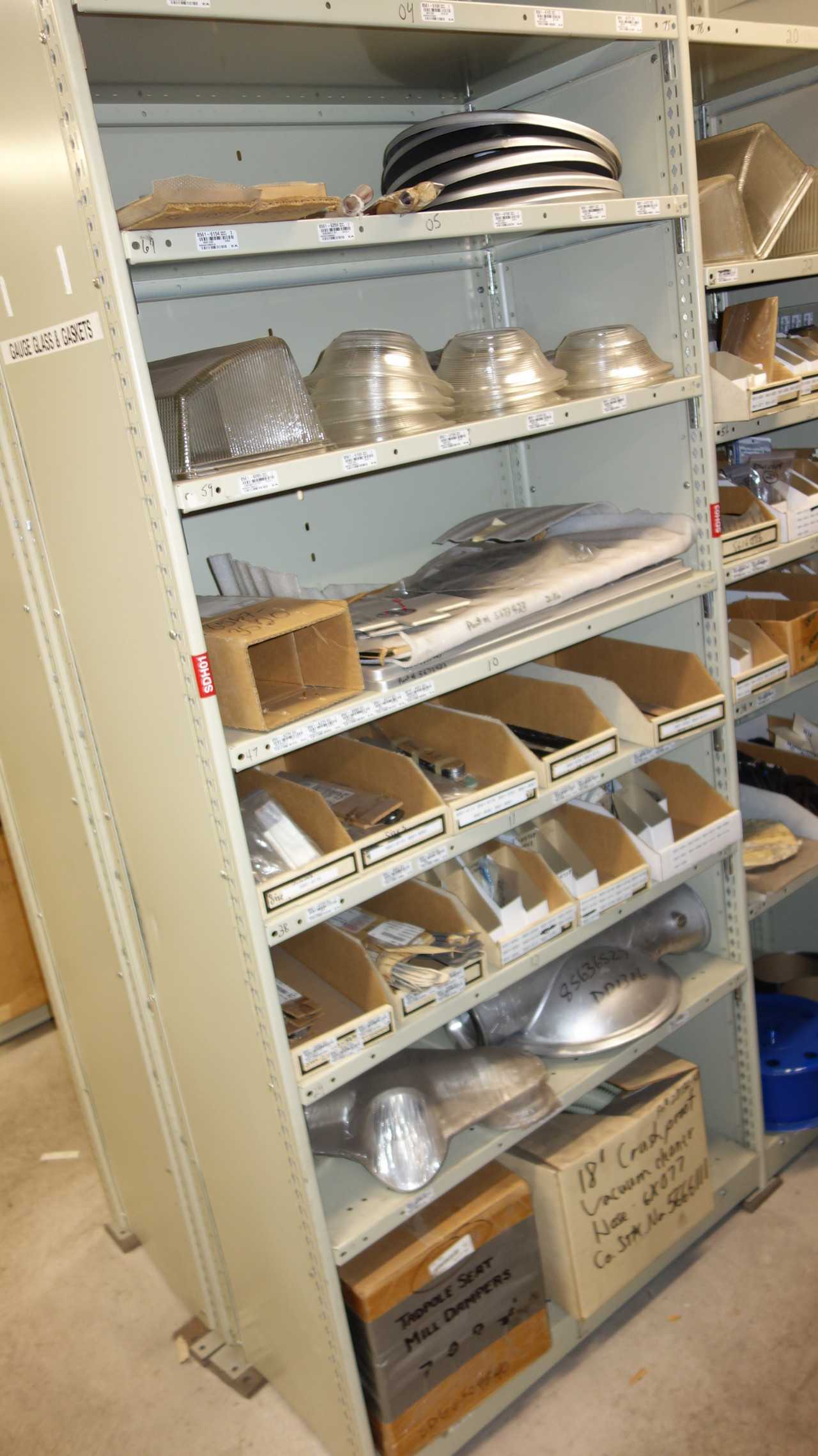 CONTENTS OF 3 SHELF COLUMNS, ASSORTED MRO - SHELVING