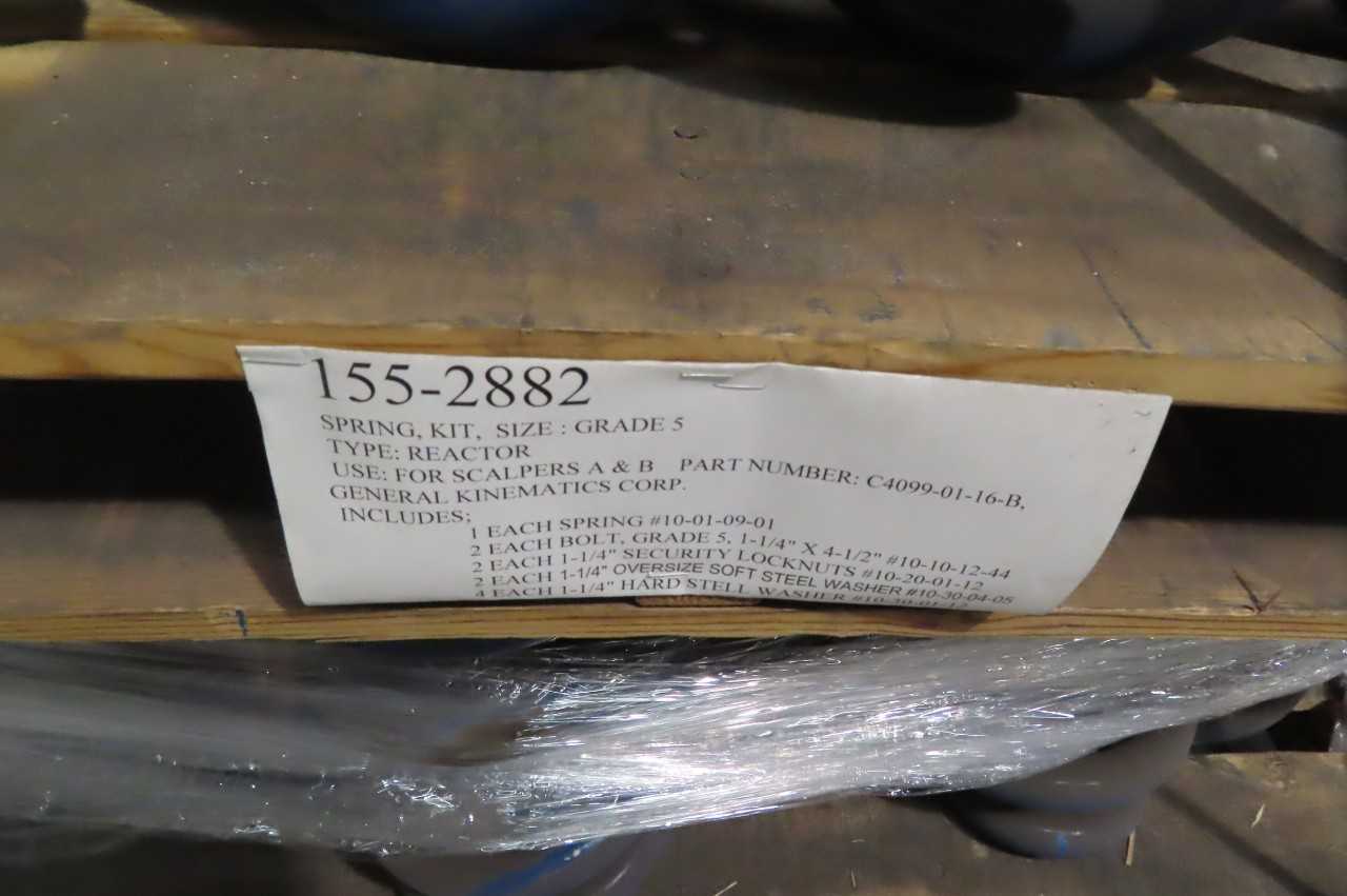 2 PALLETS OF GENERAL KINEMATICS C4099-01-16-B SPRING KITS WITH HARDWARE - ELECTRICAL COMPONENTS