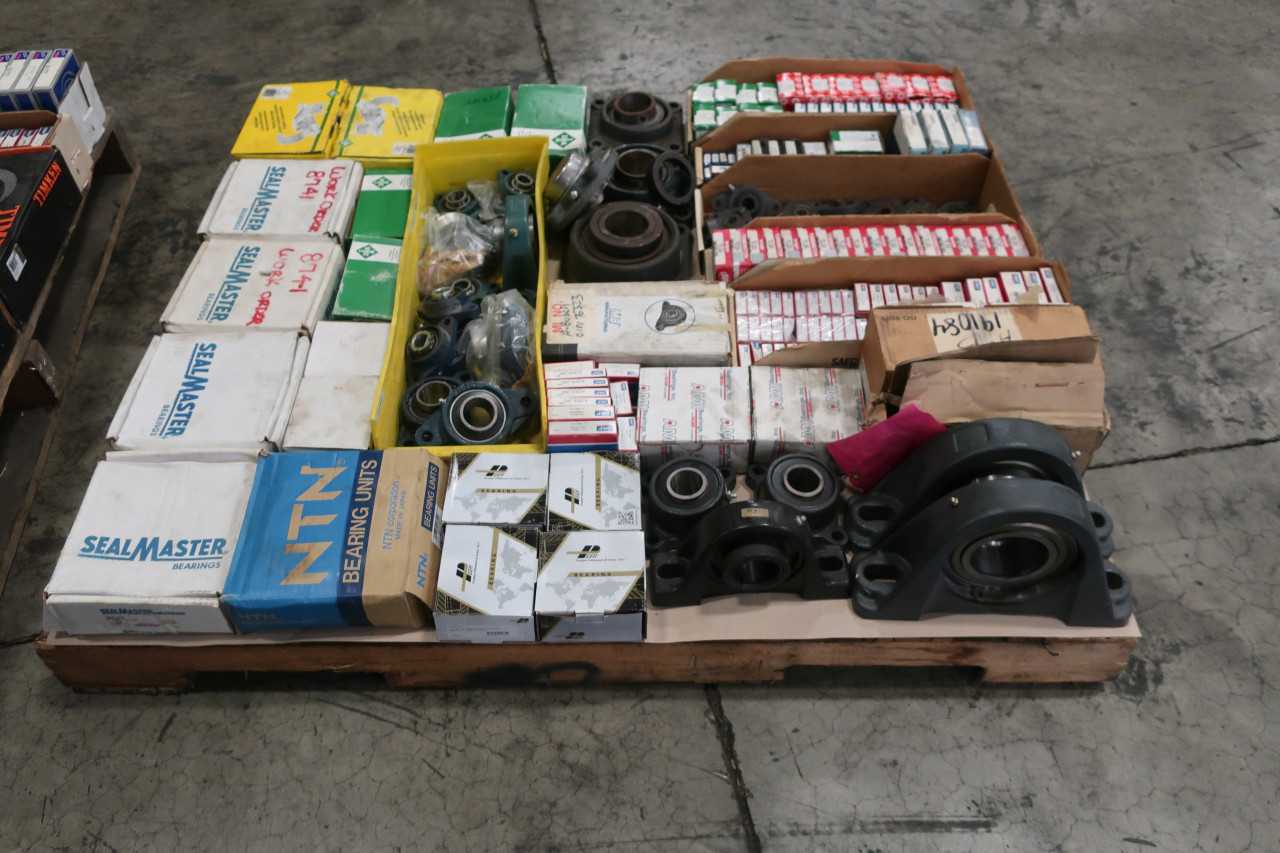 1 PALLET OF ASSORTED BEARINGS SKF. SEALMASTER, FAG, AMI - BEARINGS