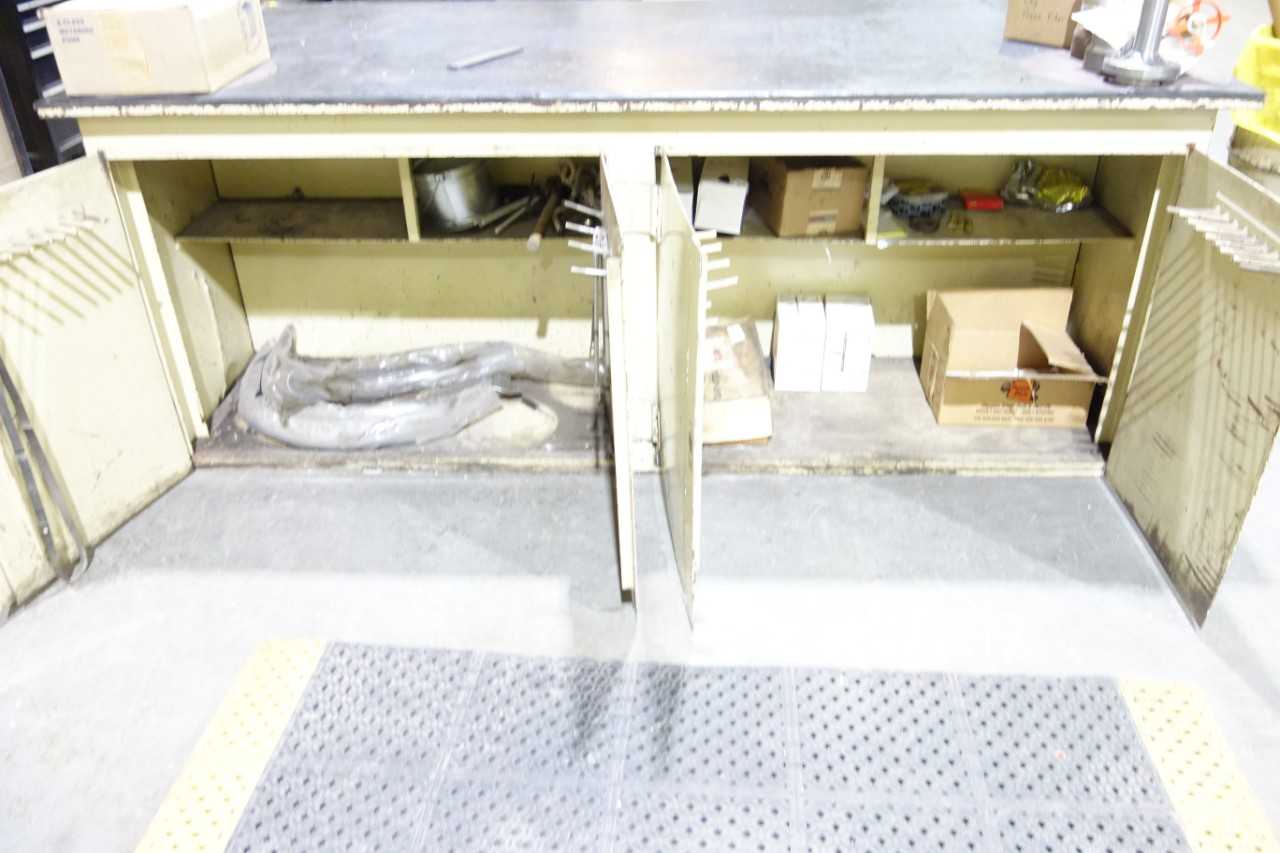 Steel work table 4'x8' without contents or bench vise - PLANT & FACILITY