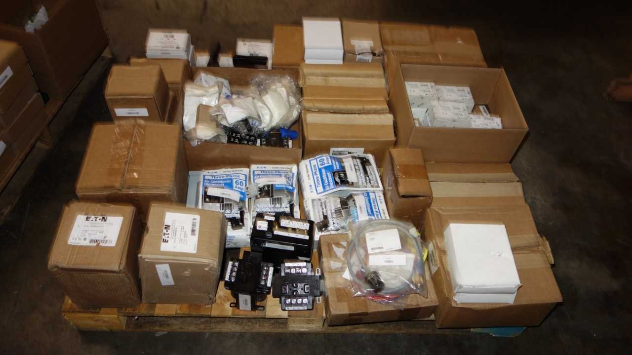 1 PALLET OF ASSORTED EATON ELECTRIC PARTS, TRANSFORMERS - CONTROL TRANSFORMERS