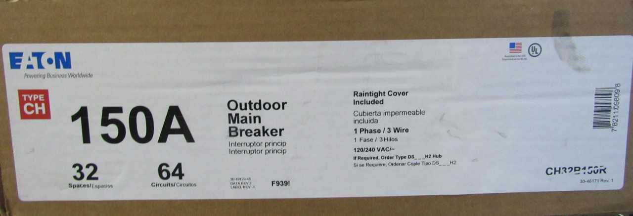Quantity of 1x CH32B150R Main Breakers - CIRCUIT BREAKERS Quantity of 1x CH32B150R Main Breakers - CIRCUIT BREAKERS