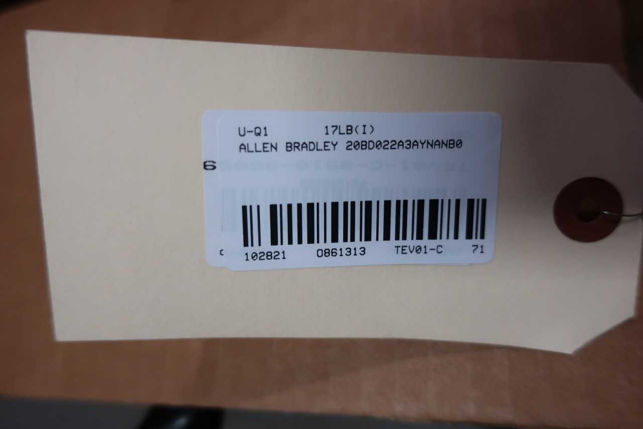 ALLEN BRADLEY 20BD 022 A3AYNANB0 POWERFLEX 700 DRIVE 528V-AC 400HZ 460V-AC 15HP - MOTOR DRIVES