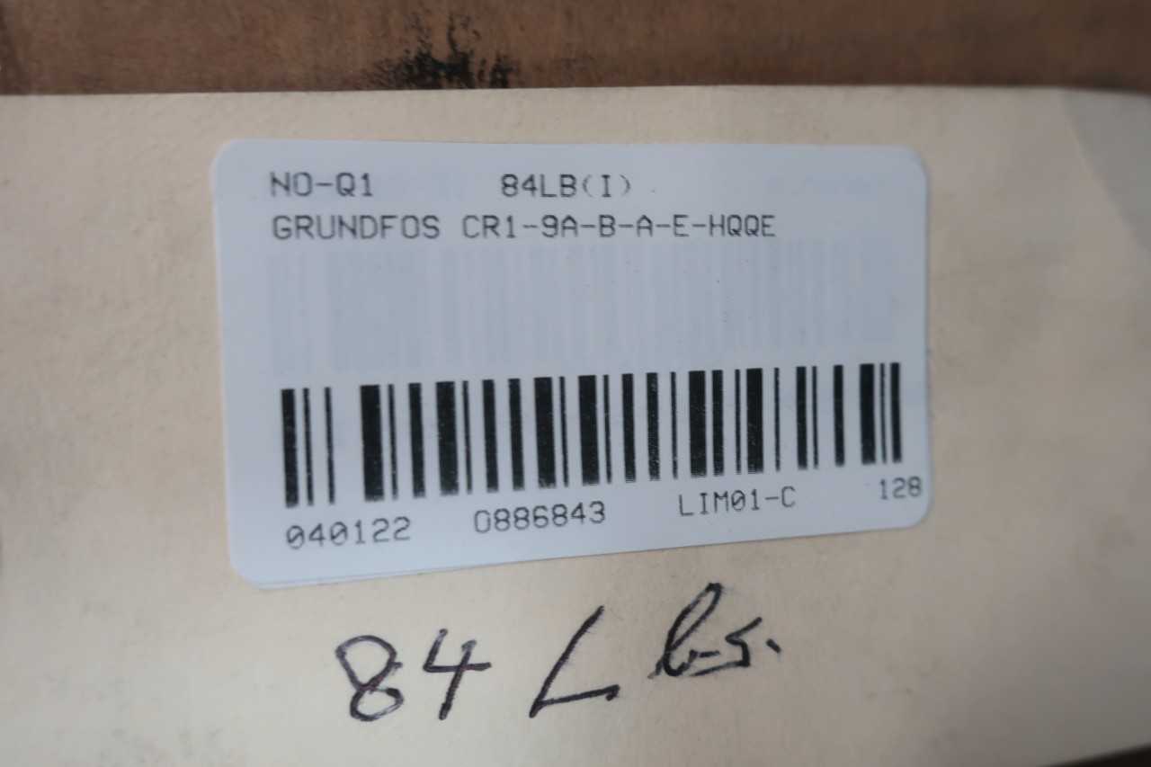 GRUNDFOS CR1-9A-B-A-E-HQQE 9.7GPM 1HP 230/460V-AC CENTRIFUGAL PUMP - CENTRIFUGAL PUMP