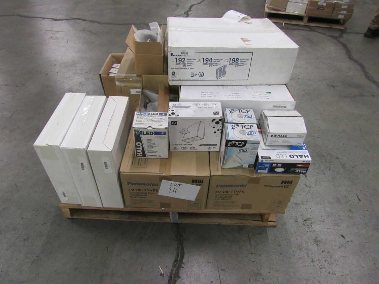 Pallet of 48x Assorted Lights, LEDs, Heaters & Electric Fans - LIGHTING