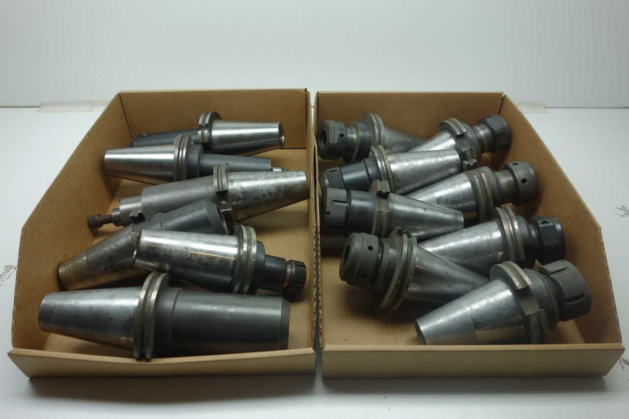 LOT OF ASSORTED CAT50 TOOL HOLDERS - LOVE JOY TOOL, NIKKEN - MACHINING ACCESSORIES & TOOLING