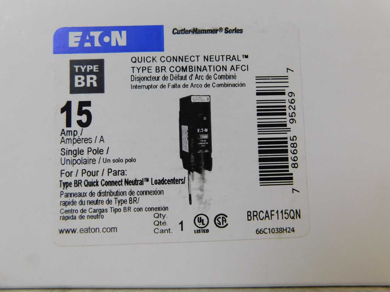 Quantity 500 of Eaton BRCAF115QN Arc Fault BR 1P 15A Breakers - CIRCUIT BREAKERS