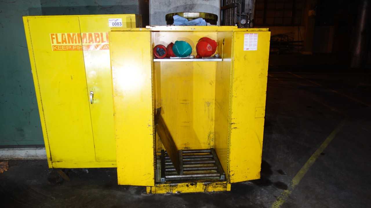 LYON 55GAL FLAMMABLE FIRE SAFETY LIQUID STORAGE CABINET 2 DOOR - SAFETY EQUIPMENT