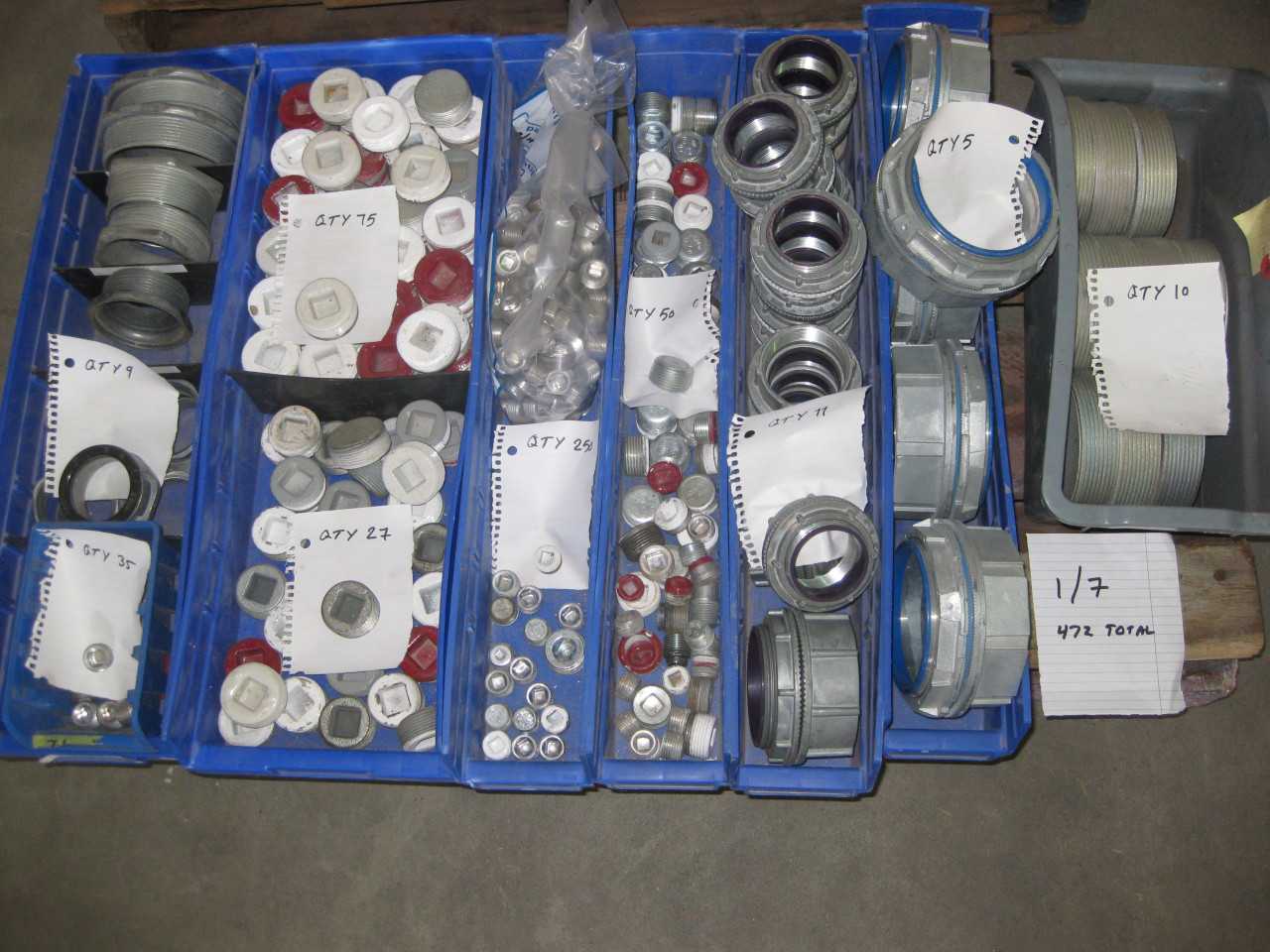 7 SKIDS OF APPLETON PANDUIT FITTINGS & COVERS ( QTY. 1675 ) - ELECTRICAL COMPONENTS