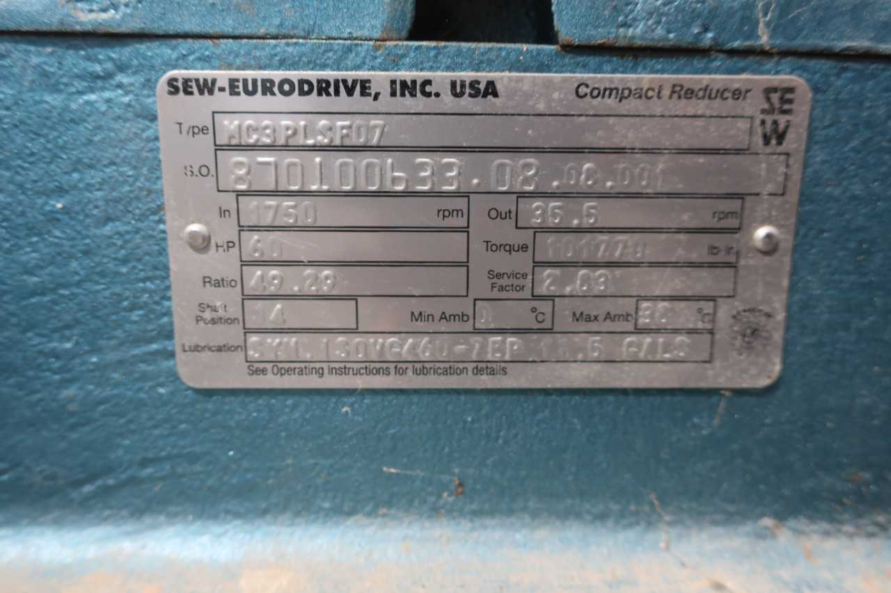 SEW-EURODRIVE MC3PLSF07 GEAR REDUCER 150RPM 60HP 49.29:1 - GEAR REDUCERS