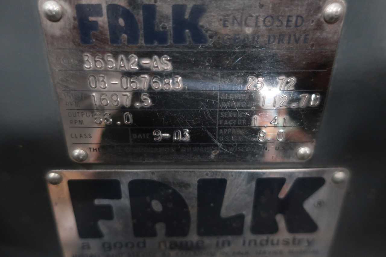 FALK 365A2-AS 1697.5RPM 25.72:1 GEAR REDUCER - GEAR REDUCERS