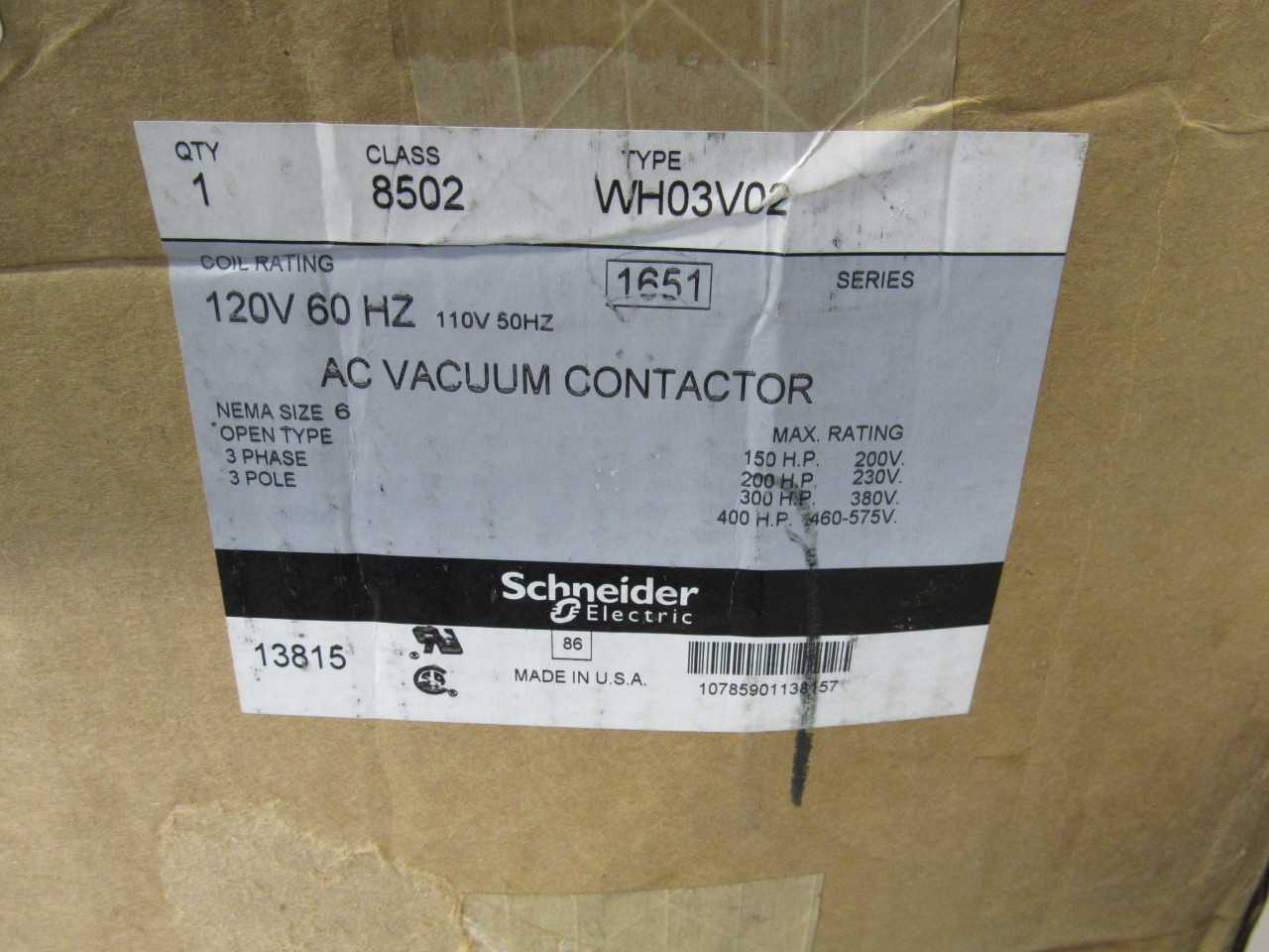 Schneider Electric AC Vacuum Contactor - CONTACTORS