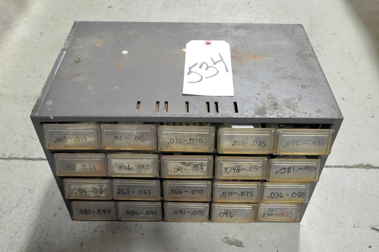 Various Micro Drills with Bin Drawer Organizer Cabinet Under 1 Table - TOOL STORAGE