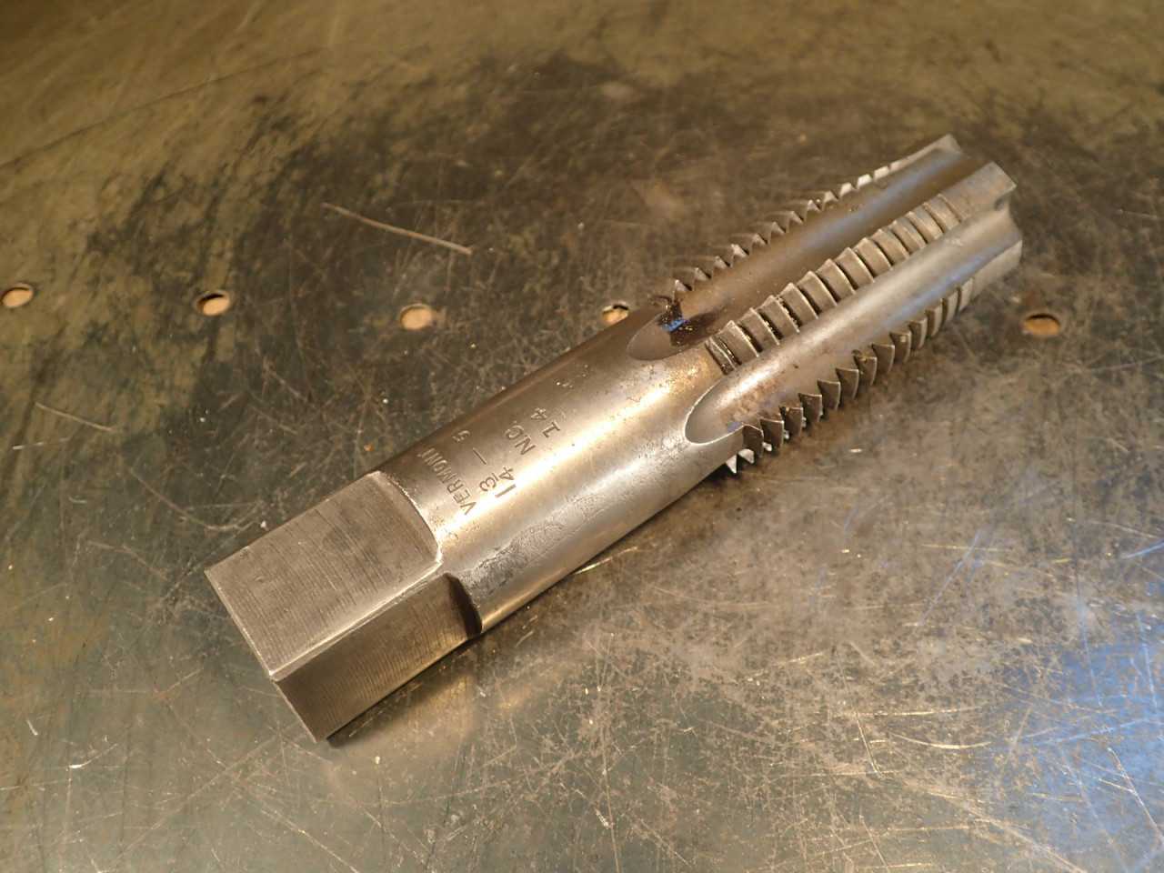 Vermont 1-3/4" -5 NC Hand Thread Tap: 1.75", 6-Flute, 3" Long Flutes, 7" OAL USA - HOLEMAKING TOOLS