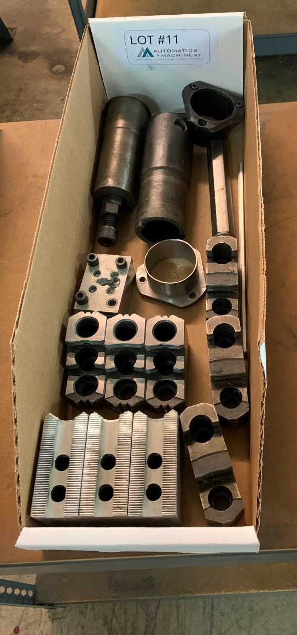 Assorted Lathe Jaws and Collet Wrench - HAND TOOLS