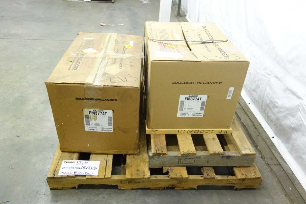 LOT OF 2 BALDOR SUPER-E EM3774T AC MOTORS - ELECTRIC MOTORS